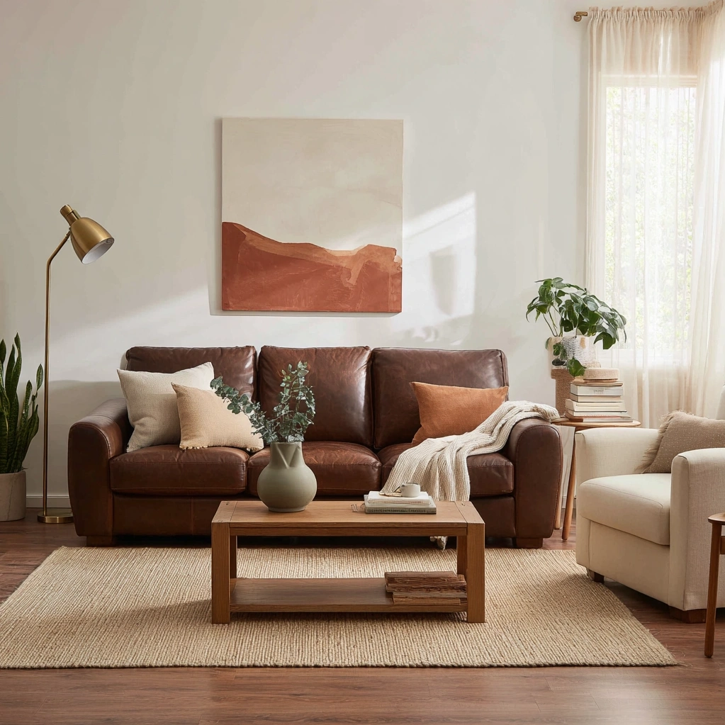 chocolate brown couch living room ideas