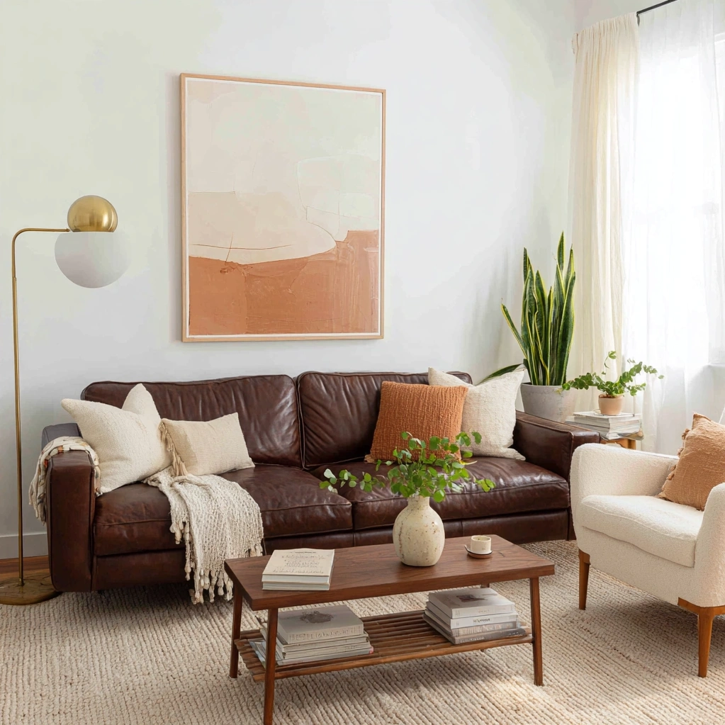 chocolate brown couch living room ideas