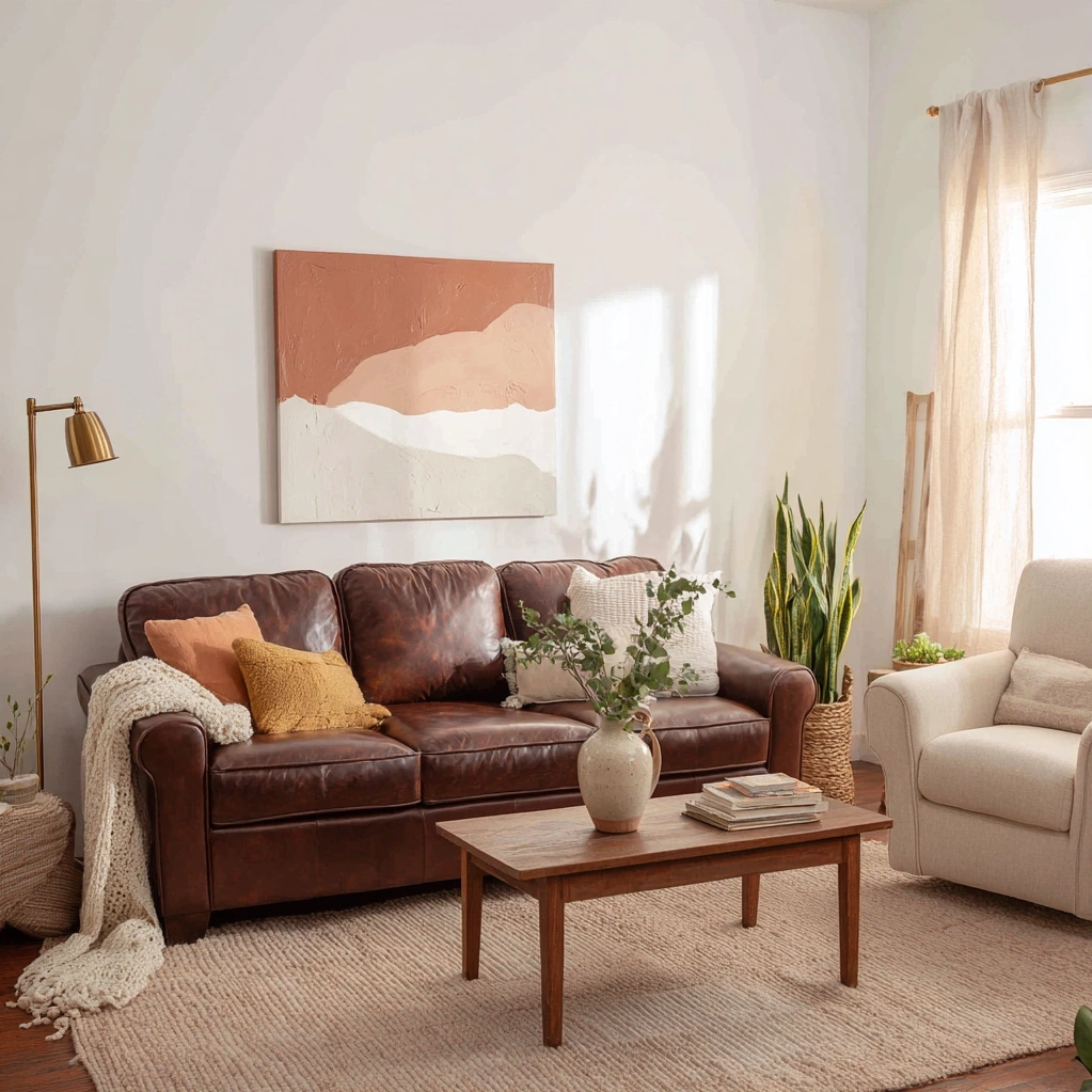 chocolate brown couch living room ideas