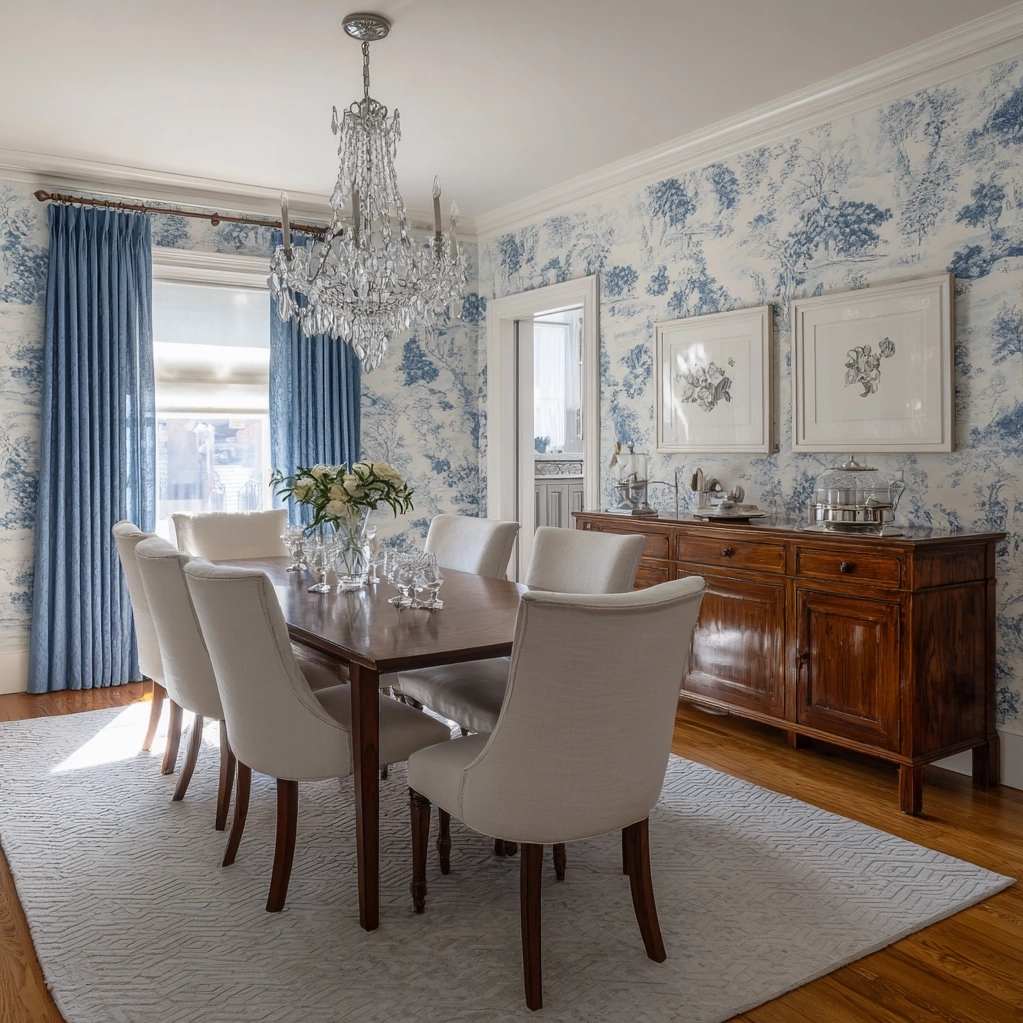 french toile wallpaper