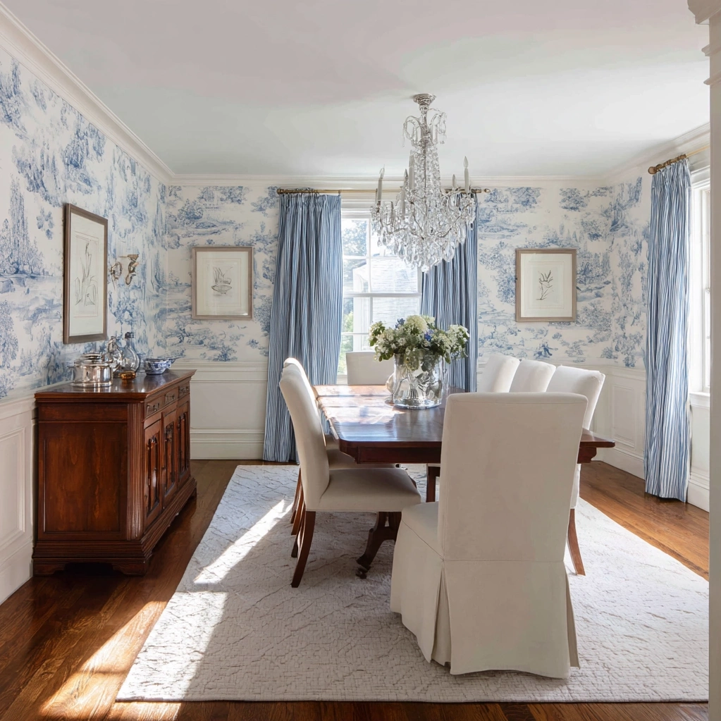 french toile wallpaper