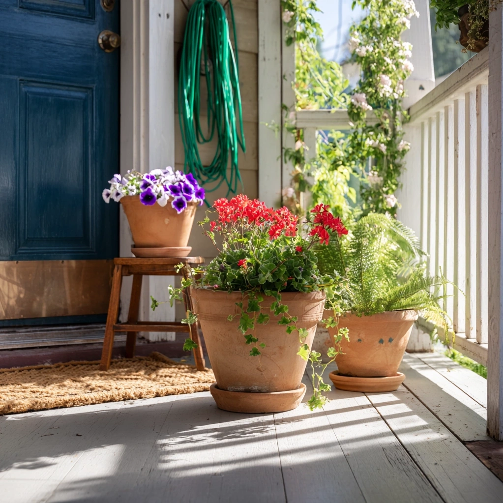front porch flower pots