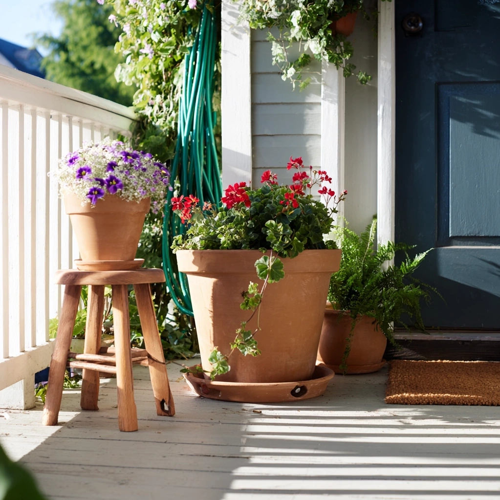front porch flower pots