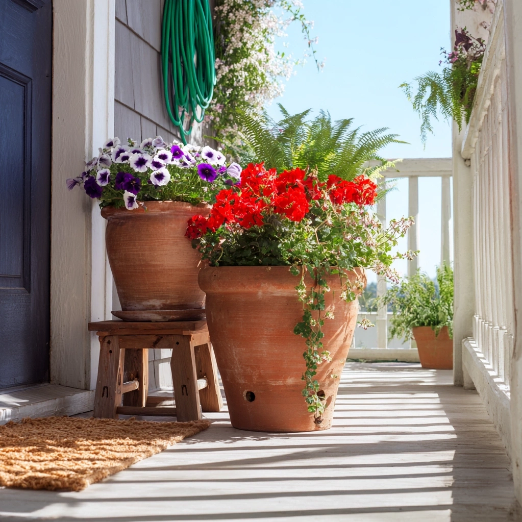 front porch flower pots