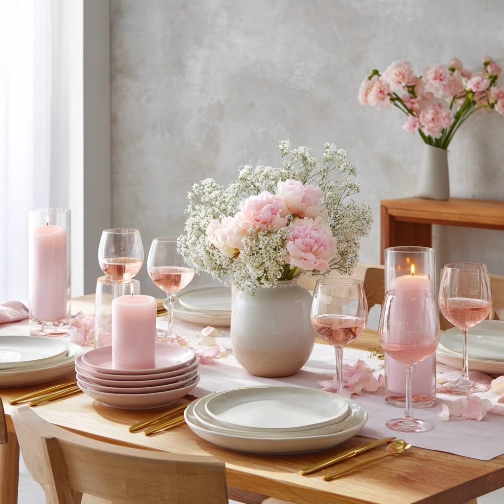 galentine pink tablescapes