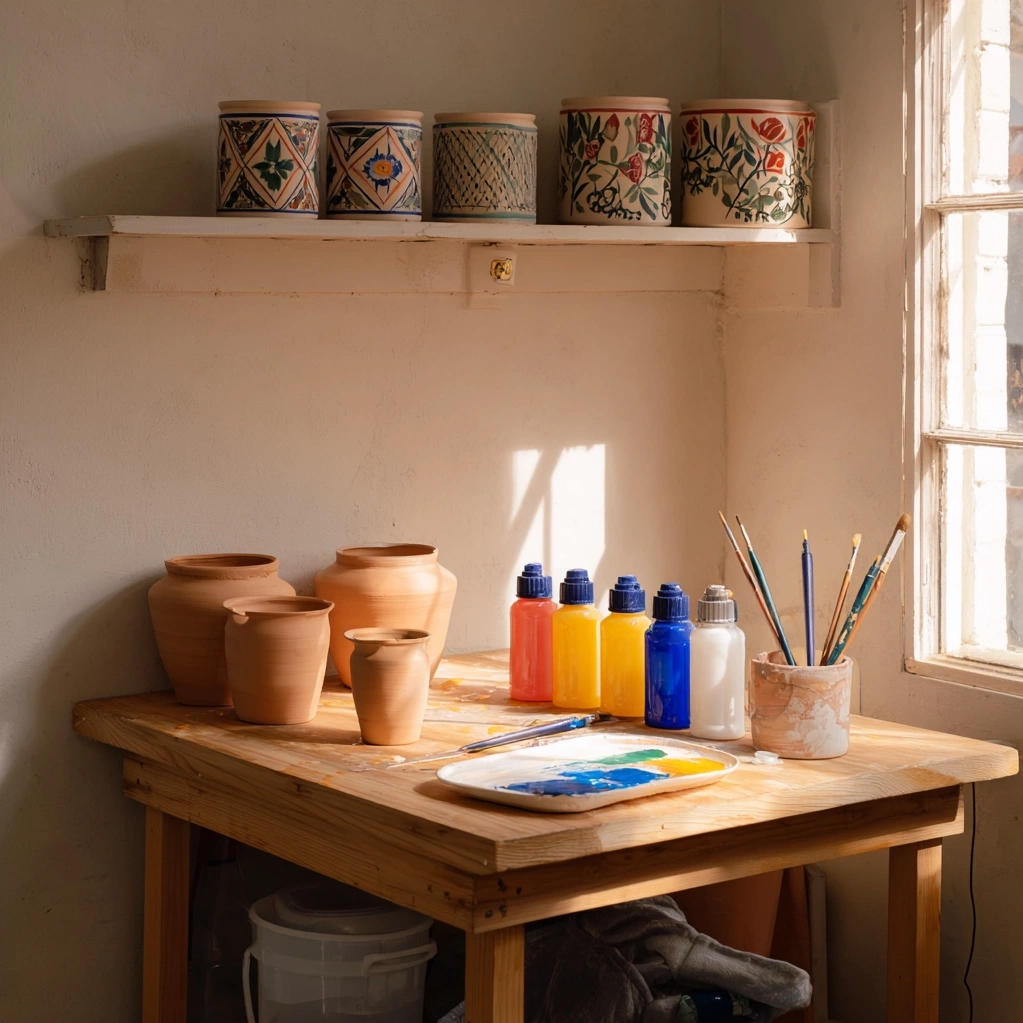 painting clay pots