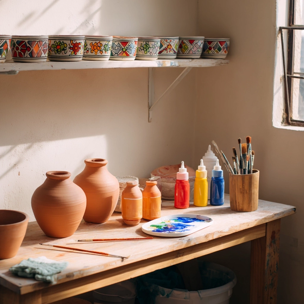 painting clay pots