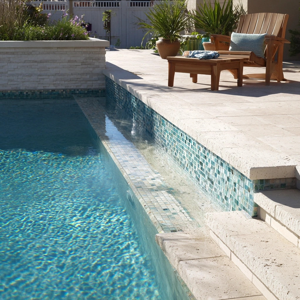 pool coping and tile