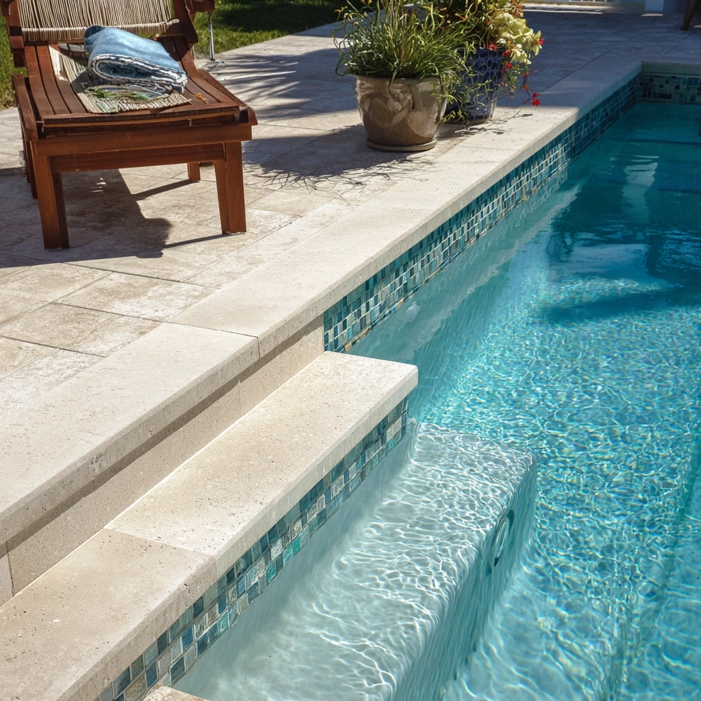 pool coping and tile