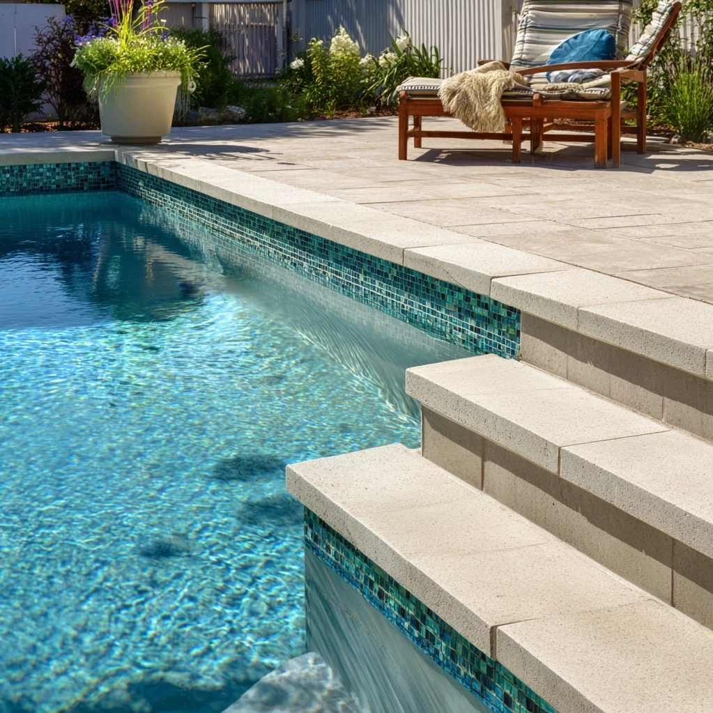 pool coping and tile