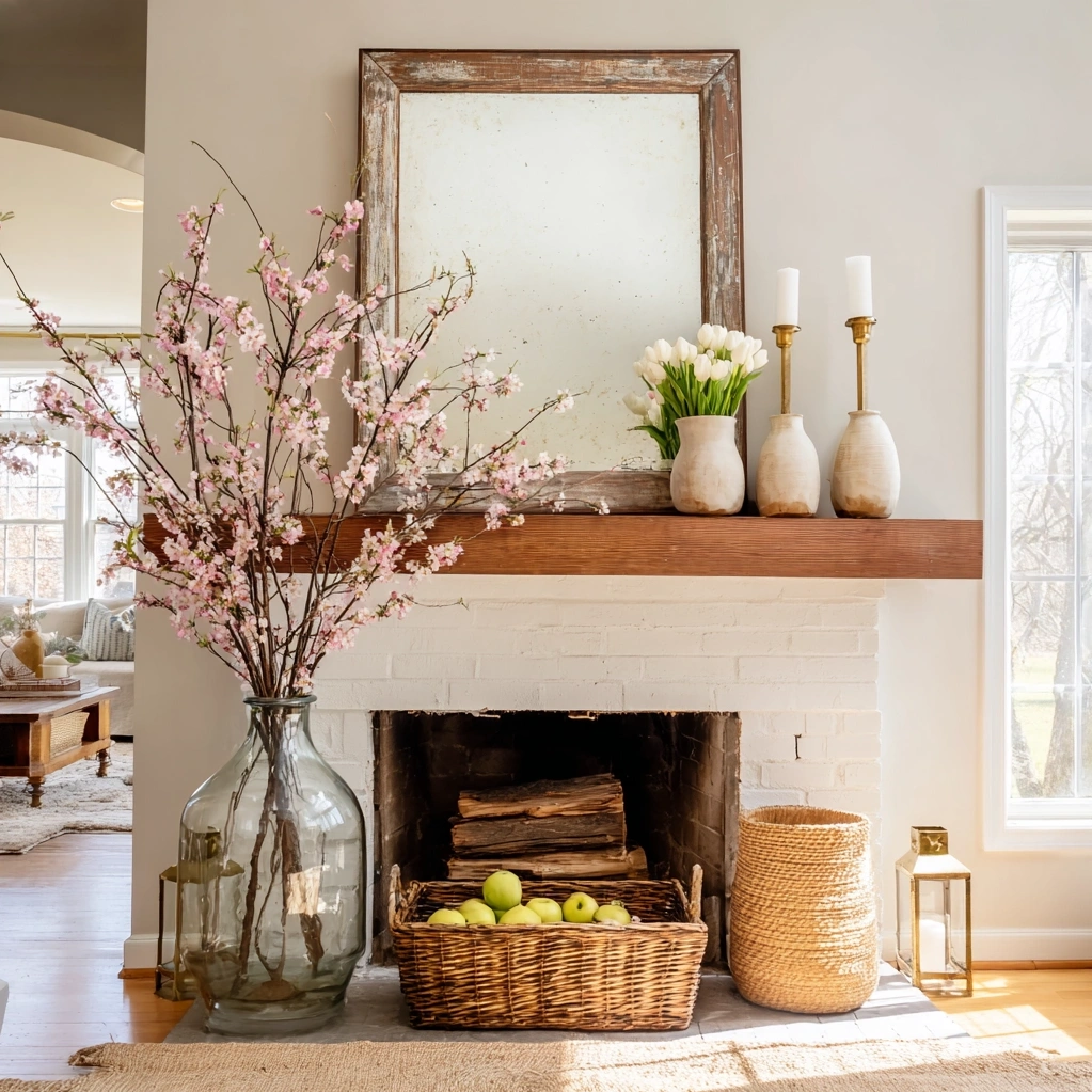 spring mantle decor
