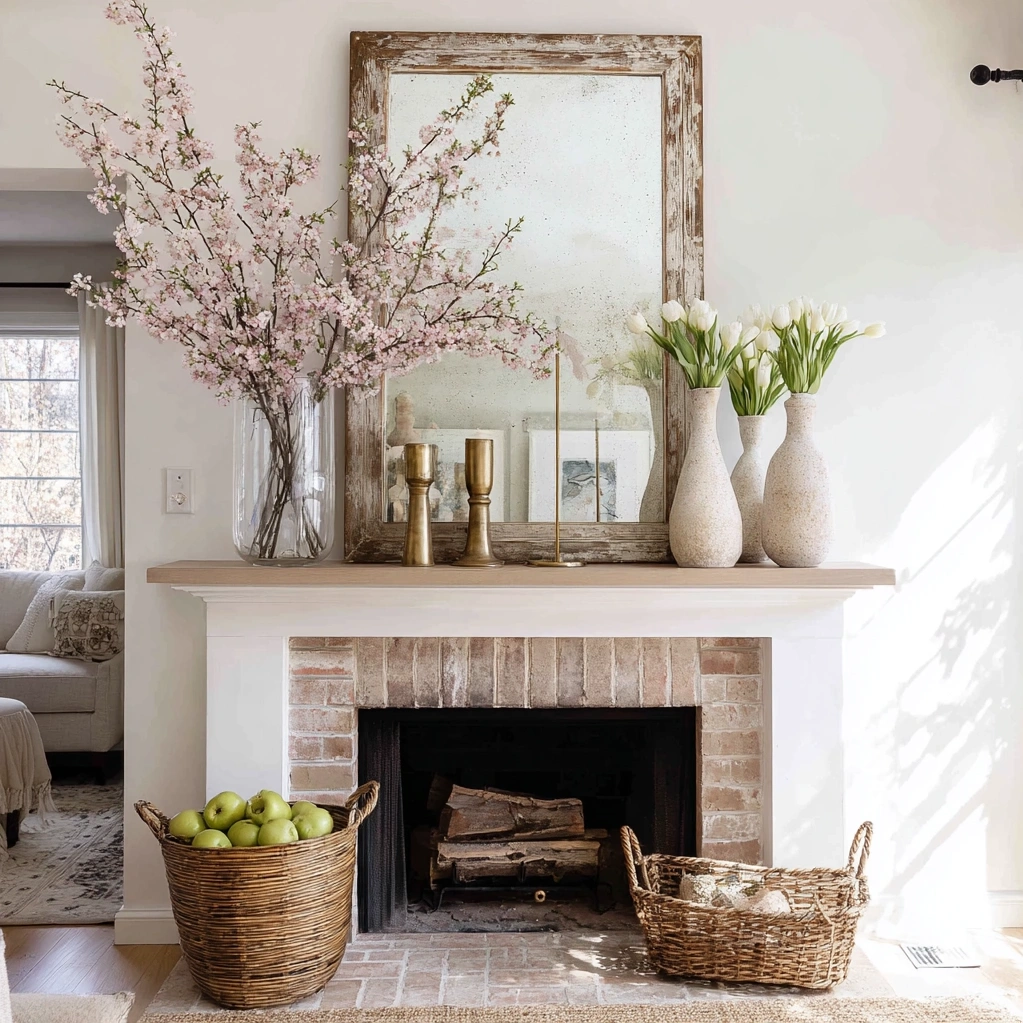spring mantle decor