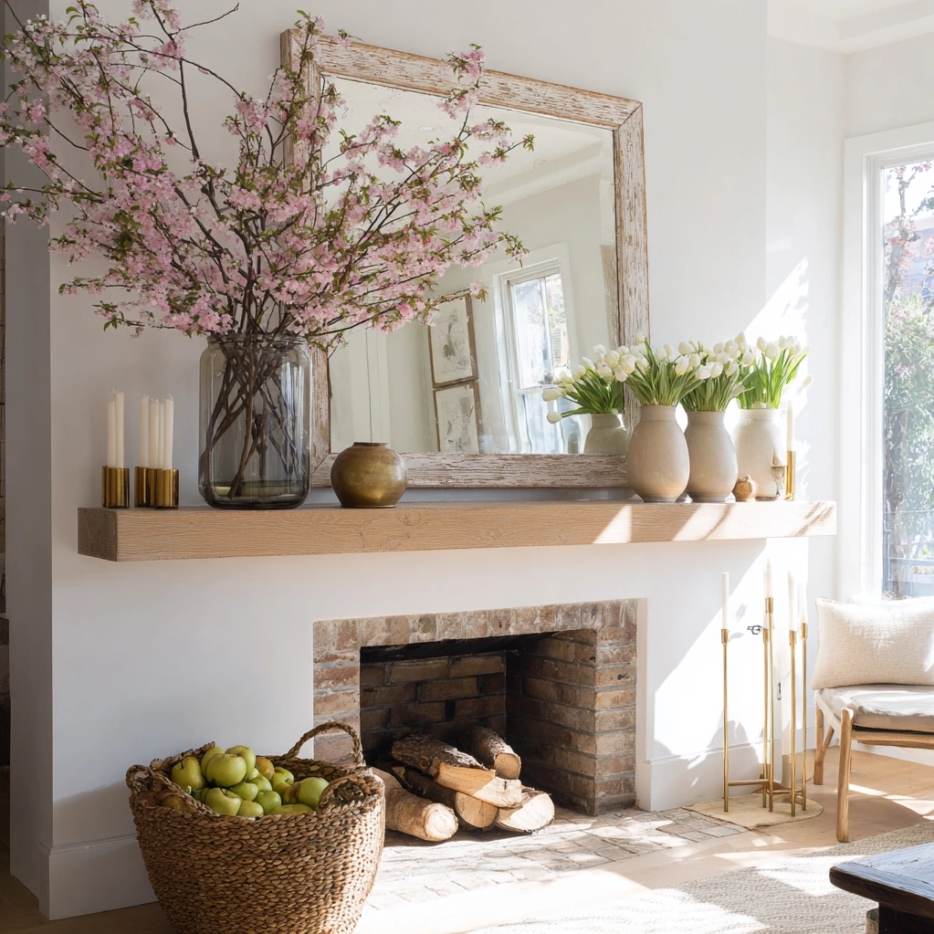 spring mantle decor