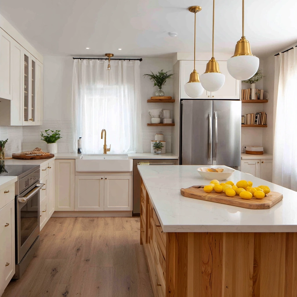 warm white kitchen
