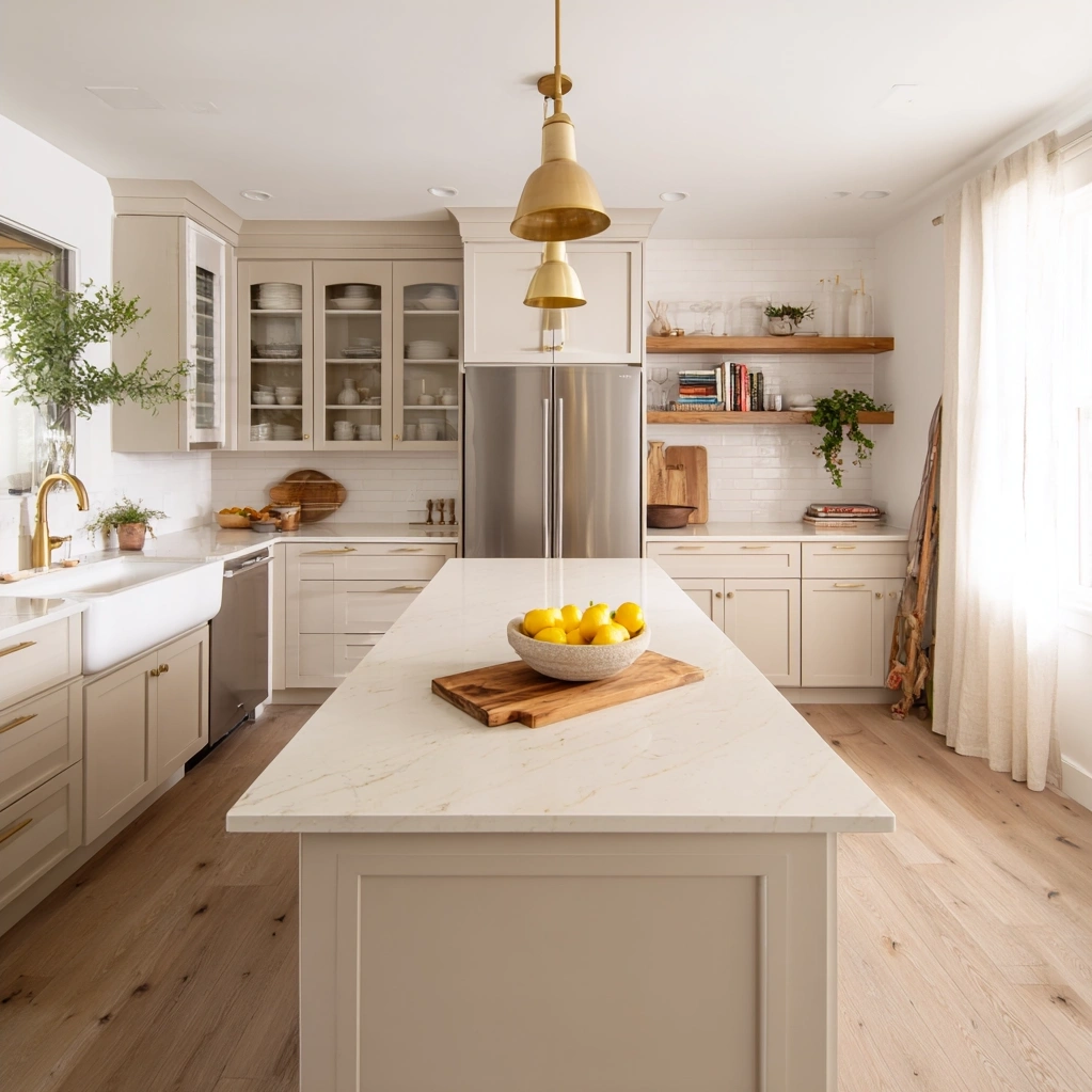 warm white kitchen