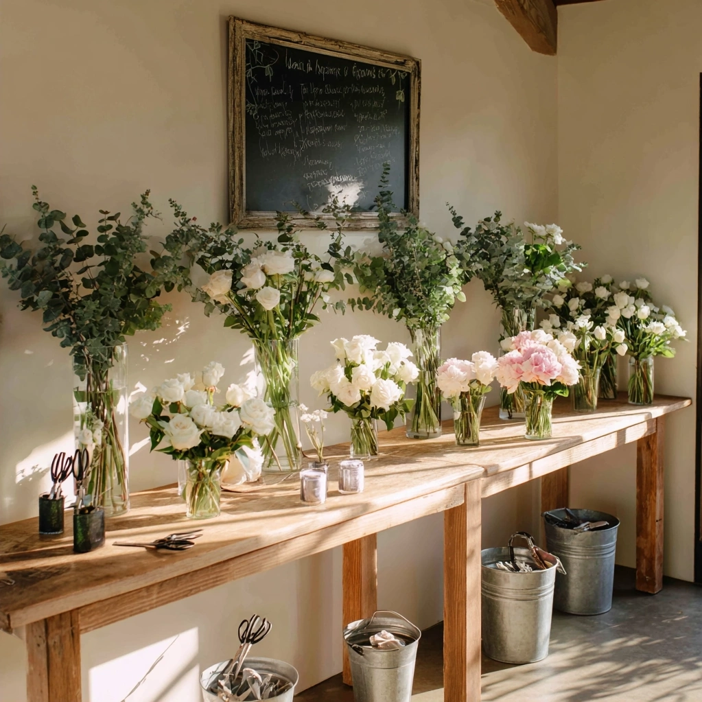wedding flower bar