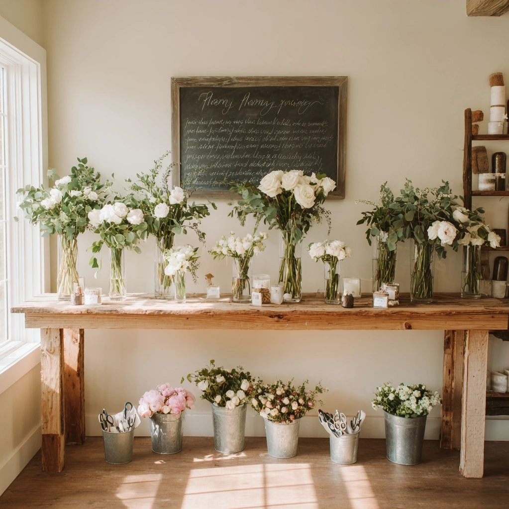 wedding flower bar