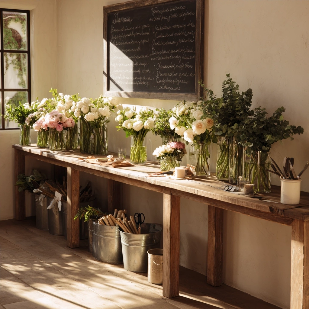 wedding flower bar