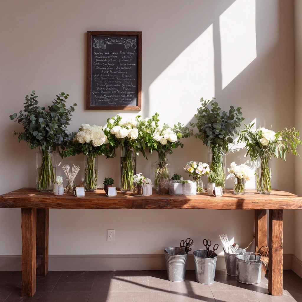 wedding flower bar